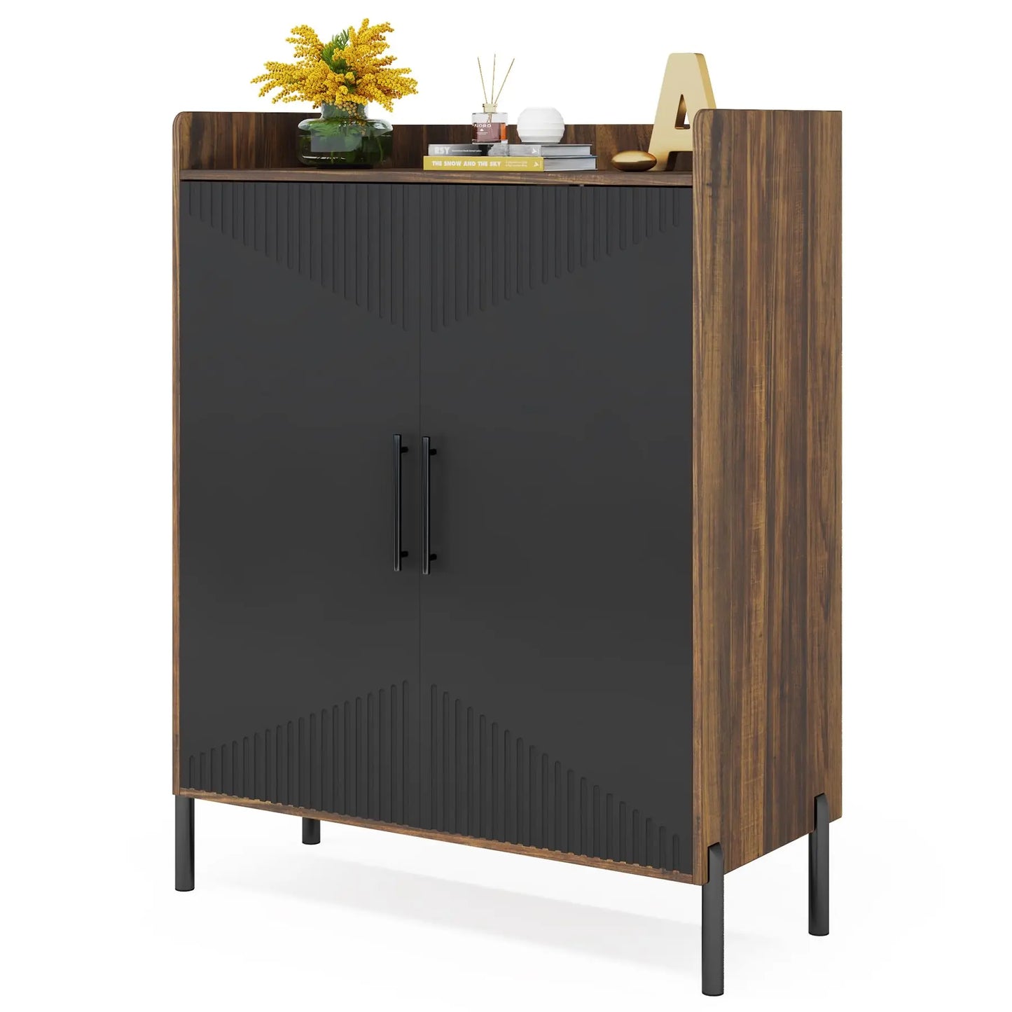 Modern 6-Tier Shoe Cabinet with Doors & Adjustable Shelves for 30 Pairs