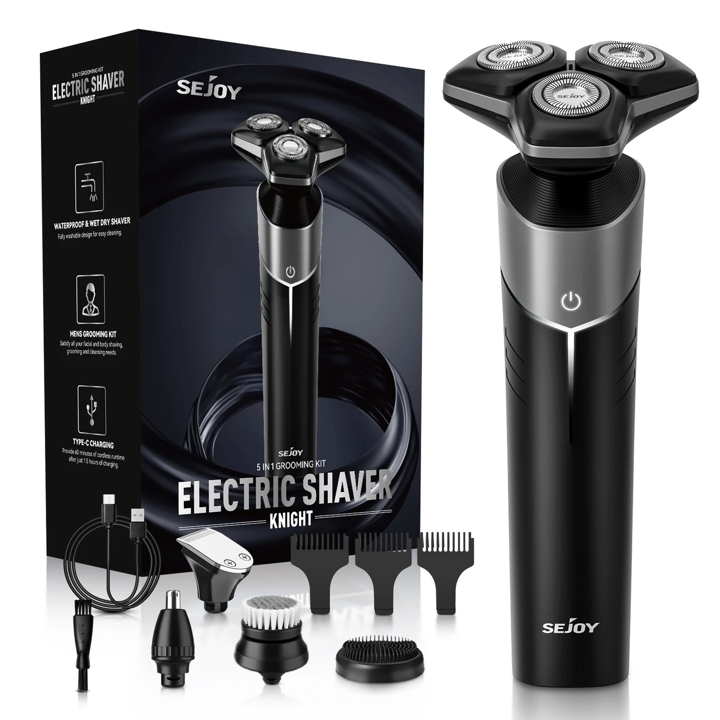 **Rechargeable Multifunction Electric Shaver and Grooming Kit**