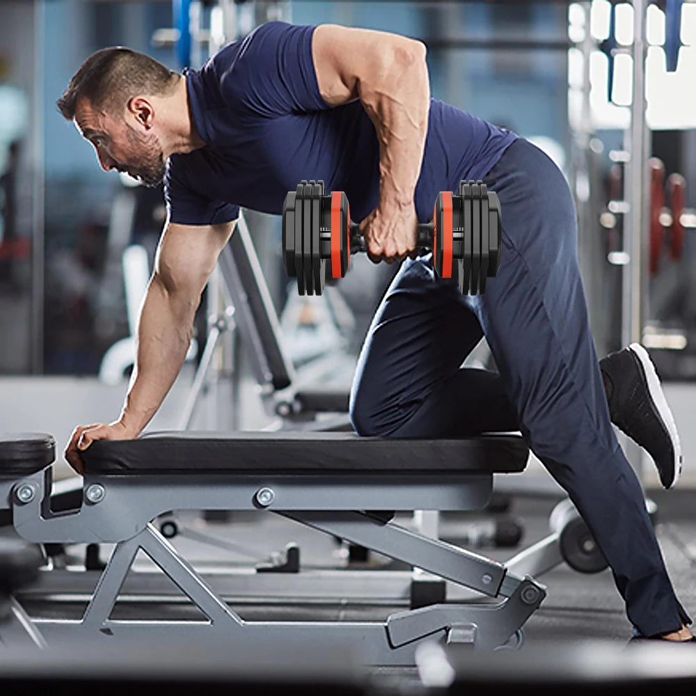 Adjustable 55LB Dumbbell with Anti Slip Handle