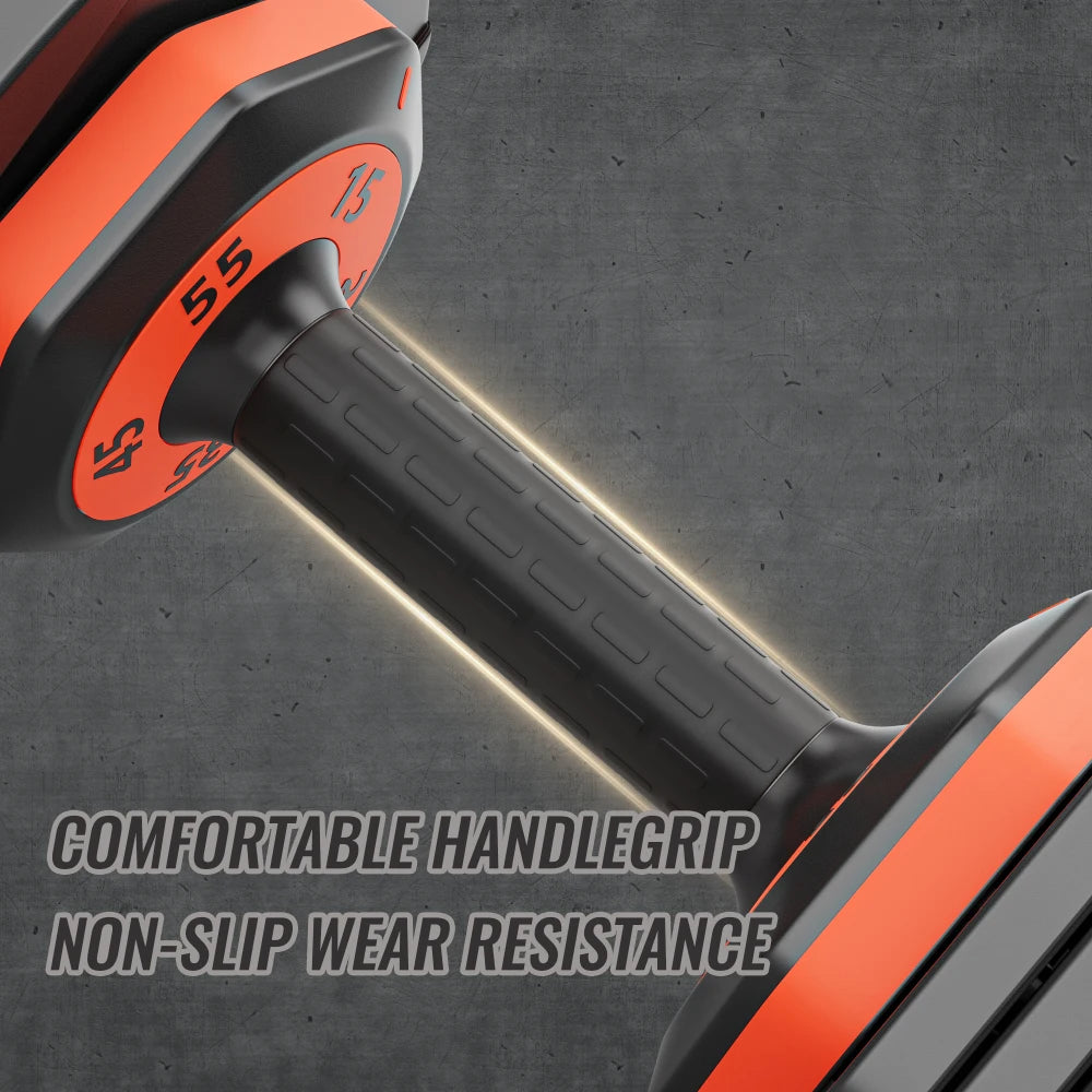 Adjustable 55LB Dumbbell with Anti Slip Handle