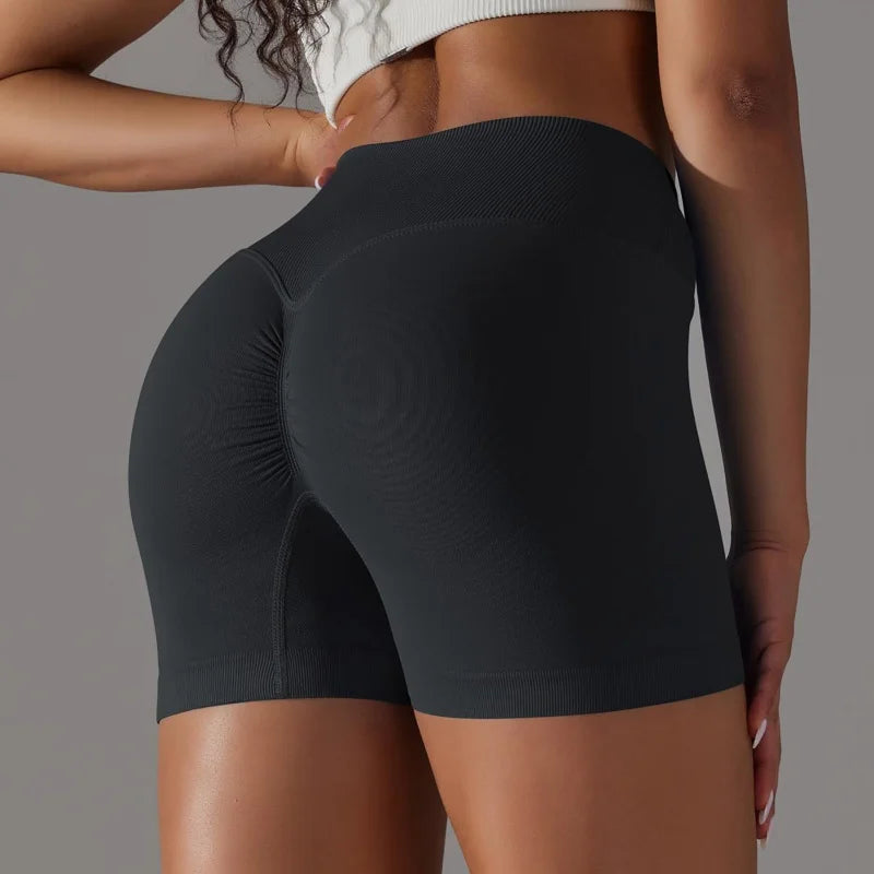 High Waist Scrunch Butt Yoga Shorts Set