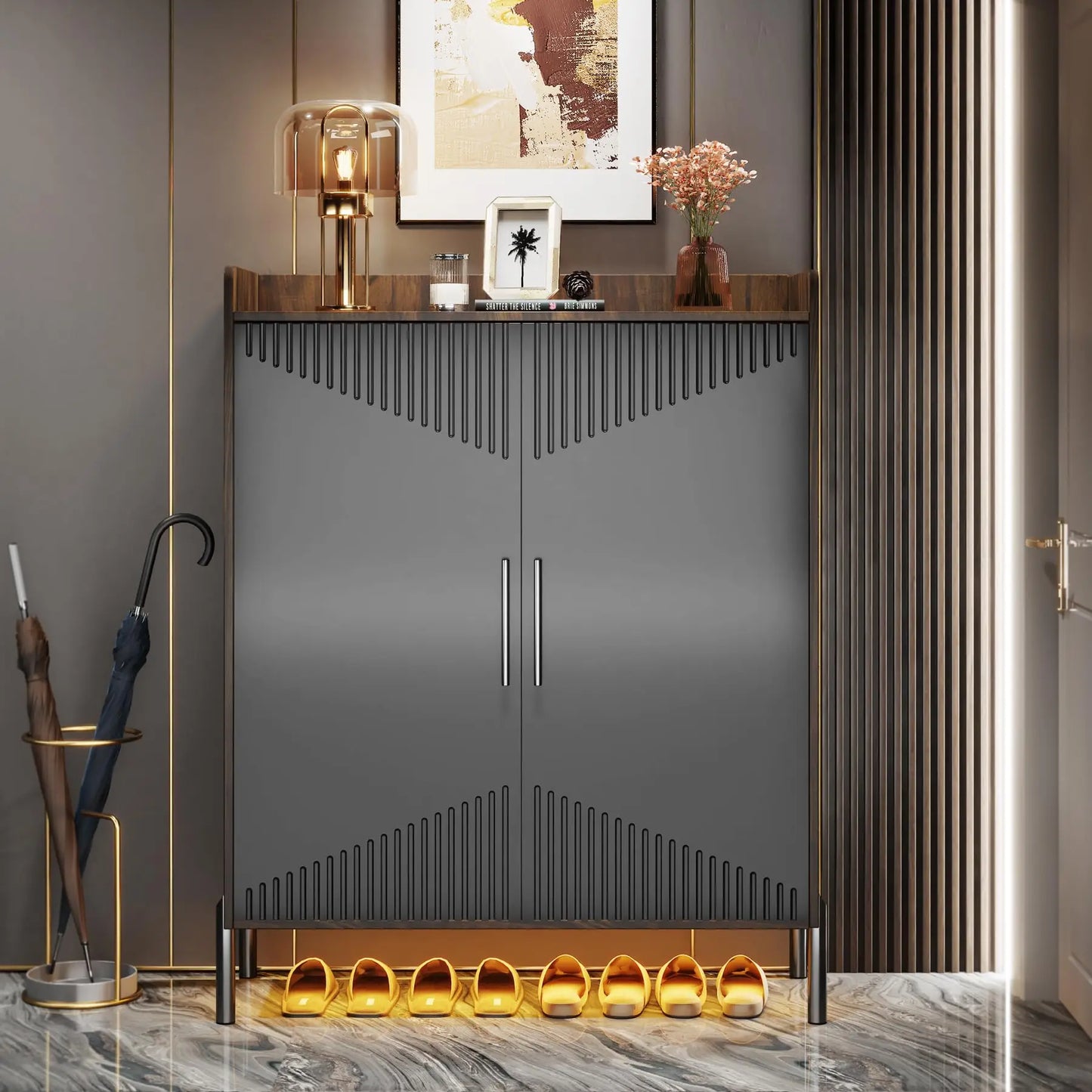Modern 6-Tier Shoe Cabinet with Doors & Adjustable Shelves for 30 Pairs
