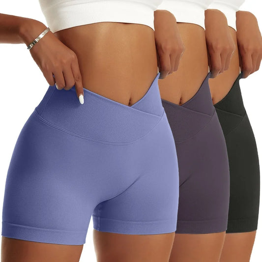 High Waist Scrunch Butt Yoga Shorts Set