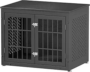 Steel Frame Dog Crate with End Table Design