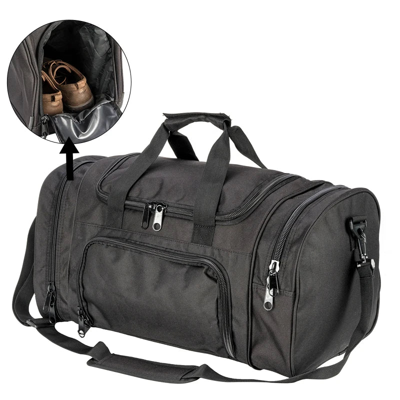 Military Travel Duffle Bag with Shoe Compartment