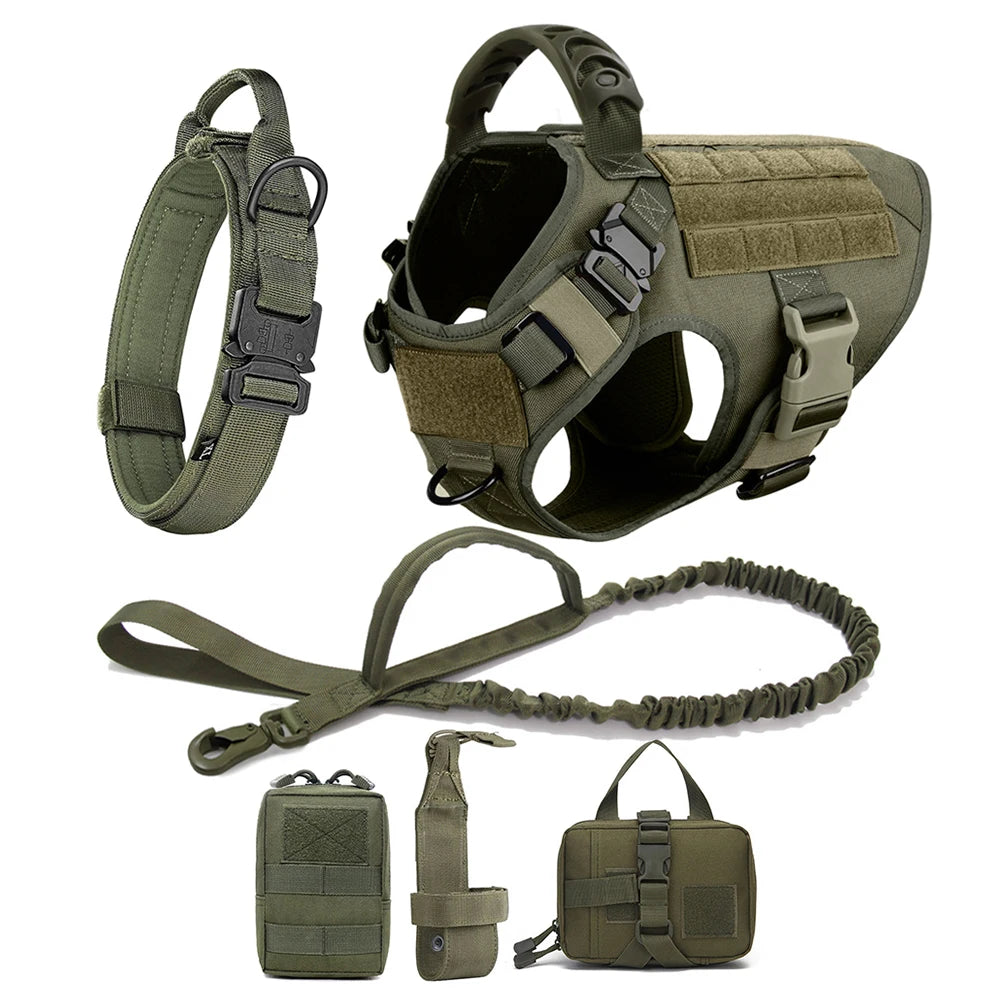 Military Dog Harness and Leash Set for Large Dogs