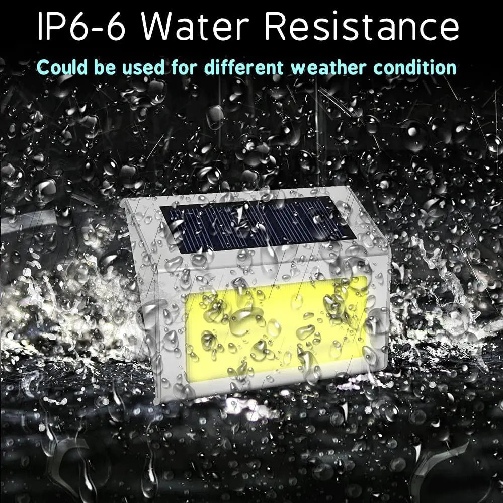 Solar Step Lights Waterproof LED 6 Pack for Deck & Fence