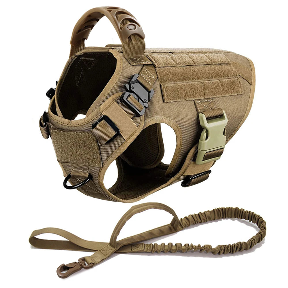 Military Dog Harness and Leash Set for Large Dogs