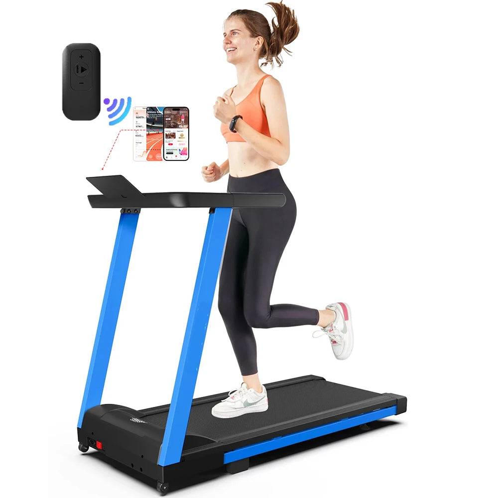 3.0HP Foldable Electric Treadmill with Remote Control and App Monitoring for Home Use 300 lbs Capacity