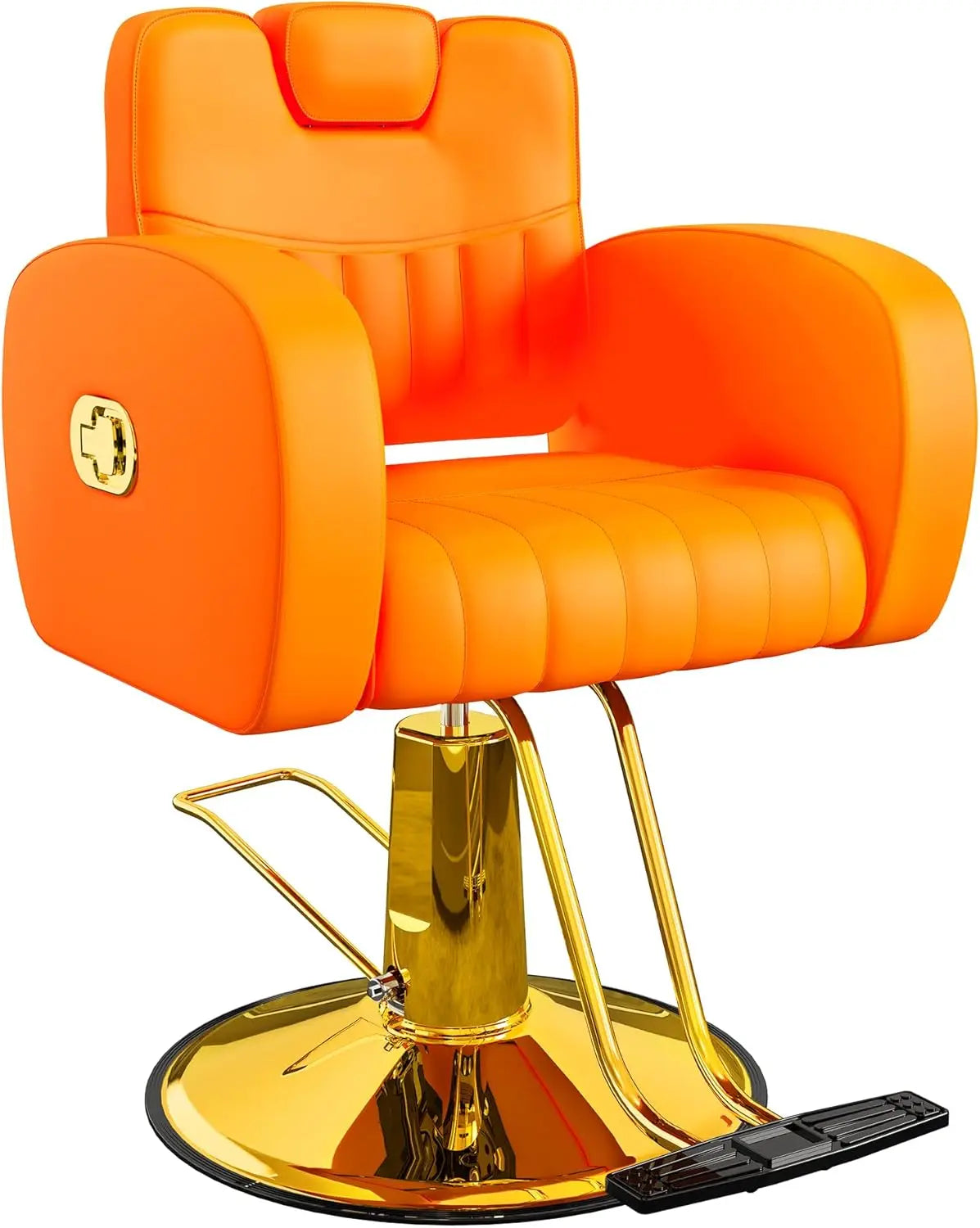 Heavy-Duty Reclining Barber Chair with Steel Frame