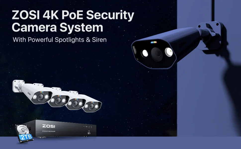 8MP 4K PoE Security Camera System with NVR Kit