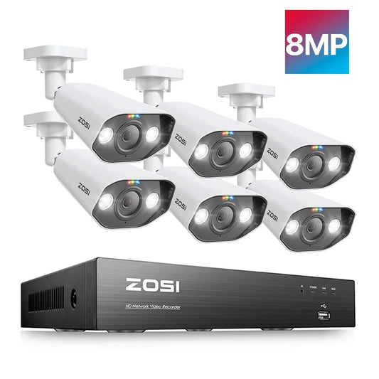 8MP 4K PoE Security Camera System with NVR Kit