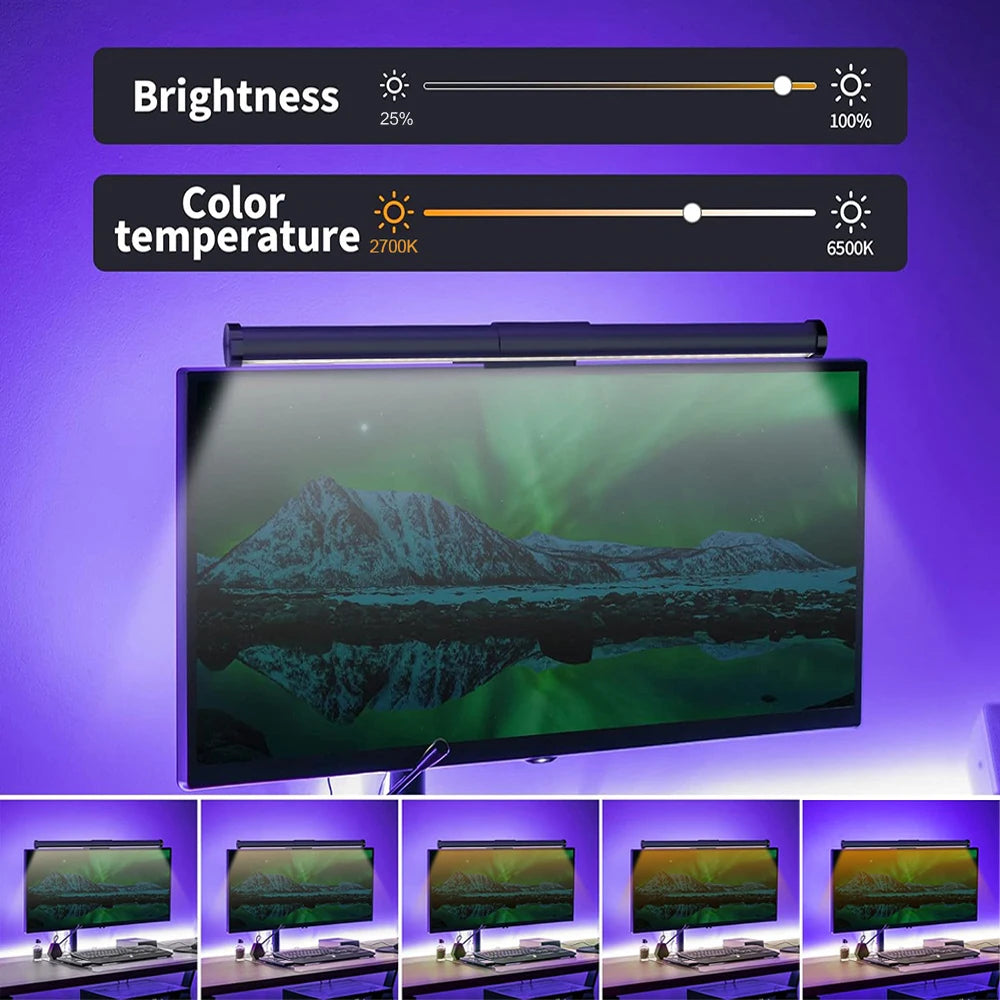 Wiscolor 44cm LED Screen Light Bar for Desktop Eye Protection Reading and Gaming