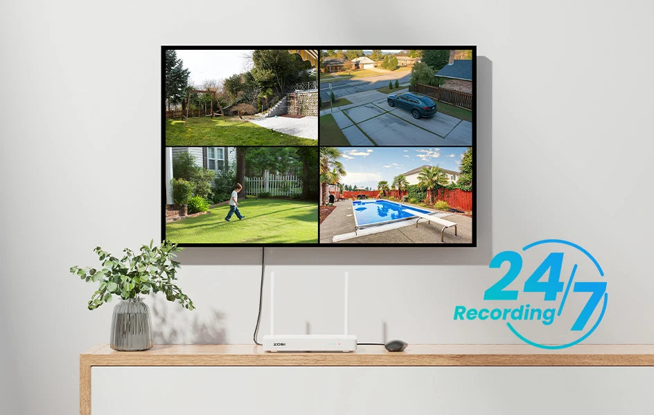 4K WiFi 6 Security Camera System with 8CH NVR and Pan Tilt Cameras
