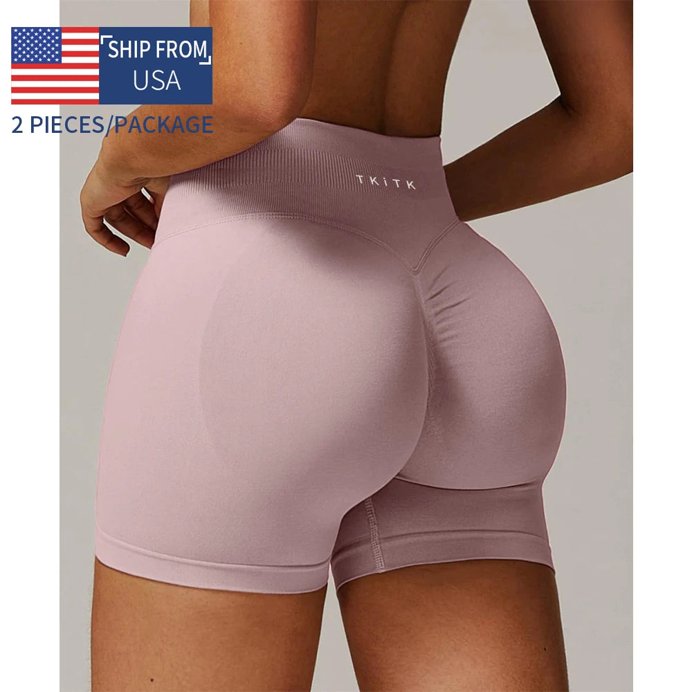 2 Piece Seamless Women’s Fitness Yoga and Running Shorts