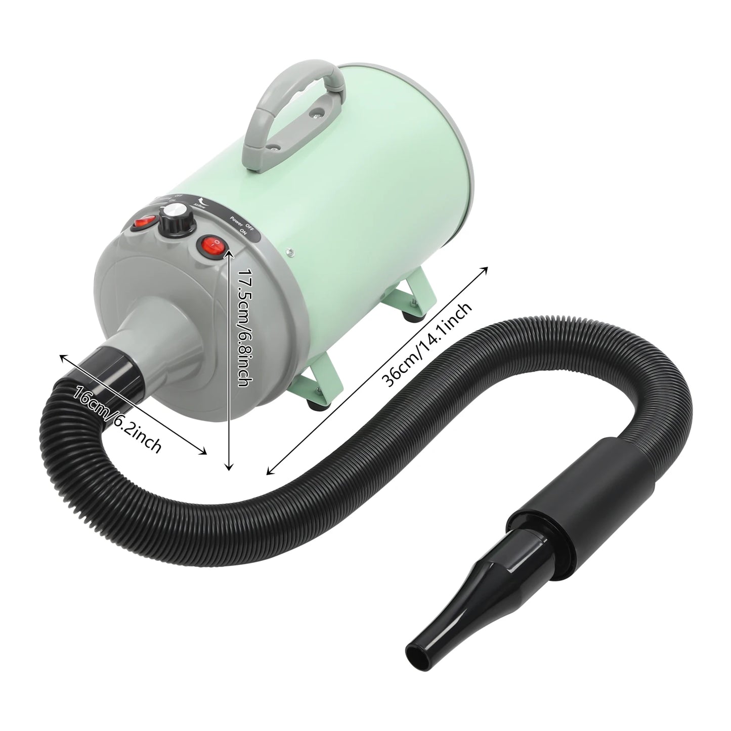Pet Grooming Dryer with Adjustable Heat and Low Noise