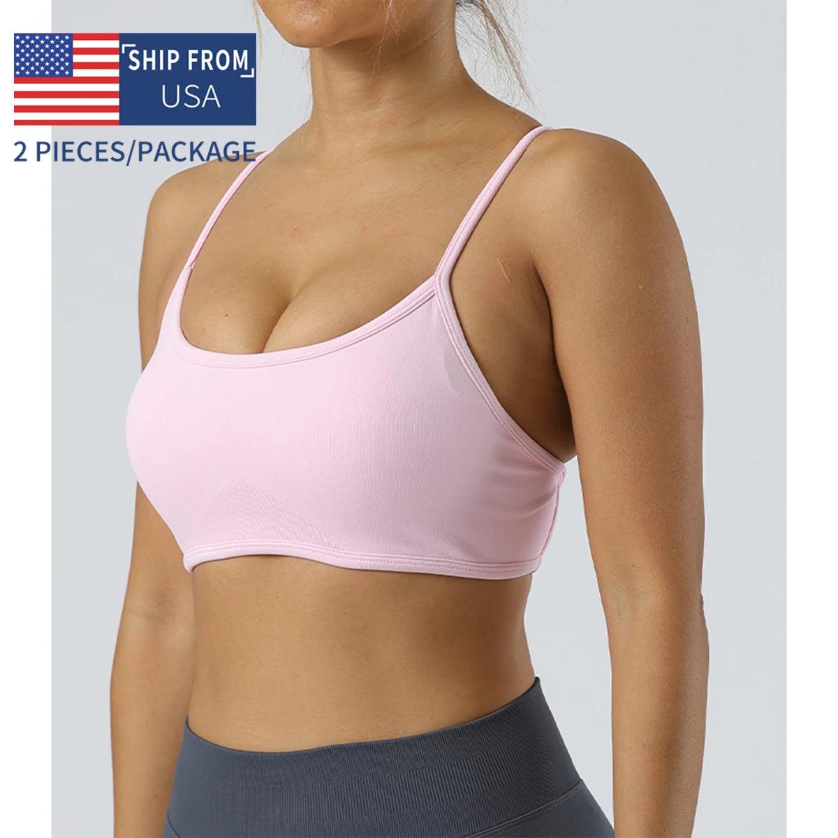 Womens Seamless Sports Bra Two Piece Set