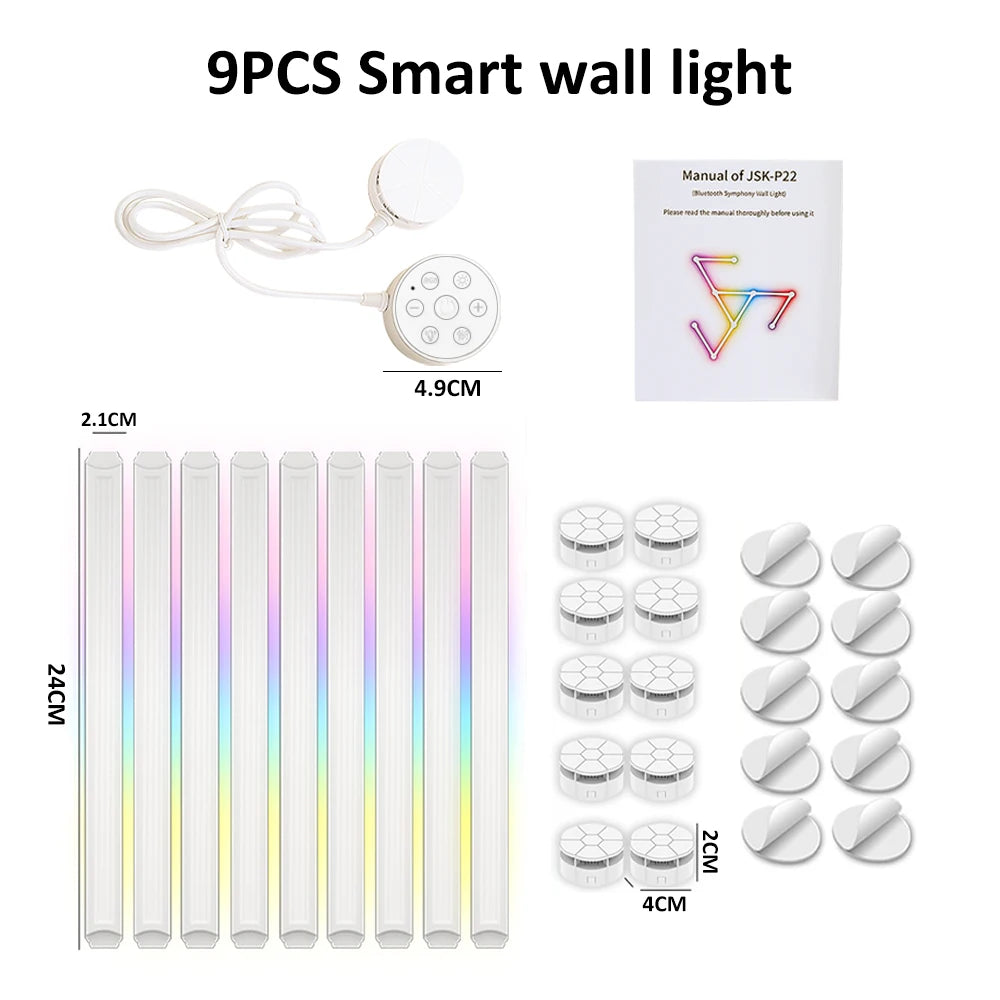 Mexllex RGB Smart LED Wall Light Bars with Music Sync and App Control
