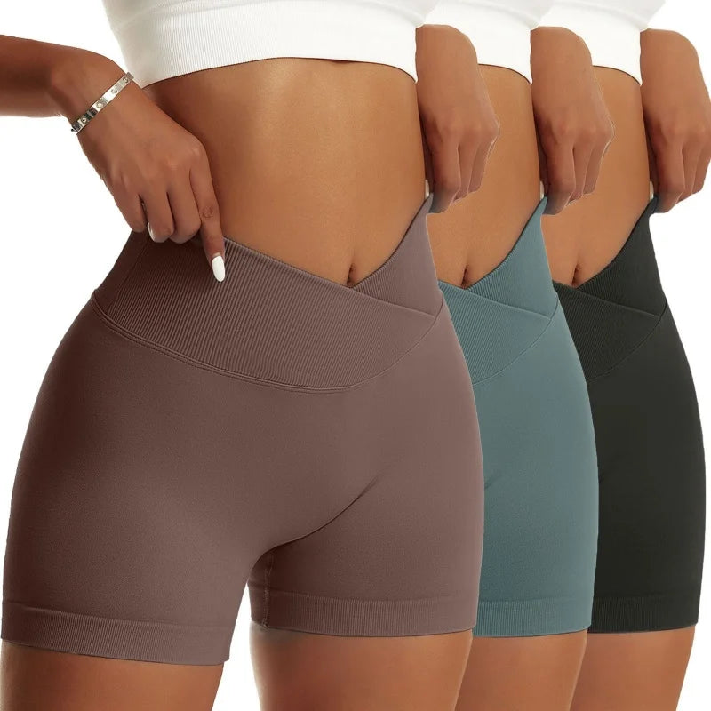 High Waist Scrunch Butt Yoga Shorts Set