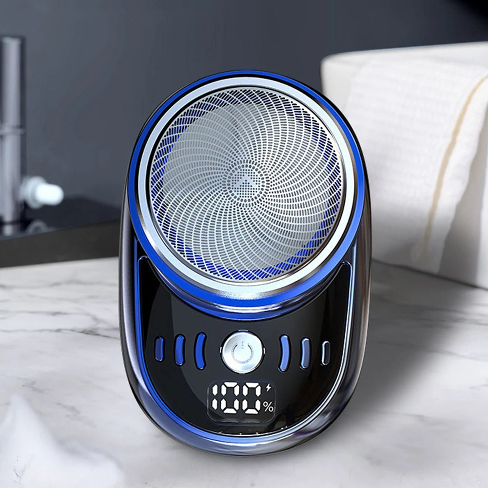 Mini Electric Travel Shaver for Men – USB Rechargeable Beard & Face Trimmer with Digital Display