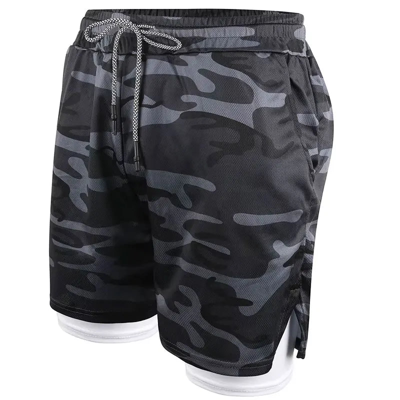 Mens Quick Dry 2 in 1 Workout Shorts with Pockets