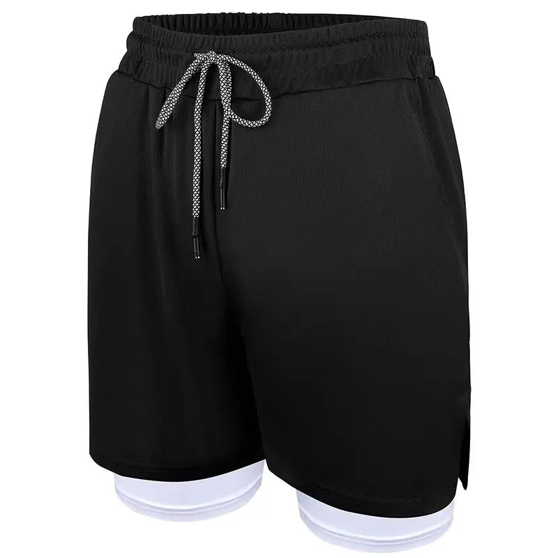 Mens Quick Dry 2 in 1 Workout Shorts with Pockets