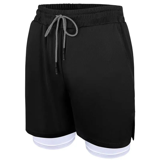 Mens Quick Dry 2 in 1 Workout Shorts with Pockets