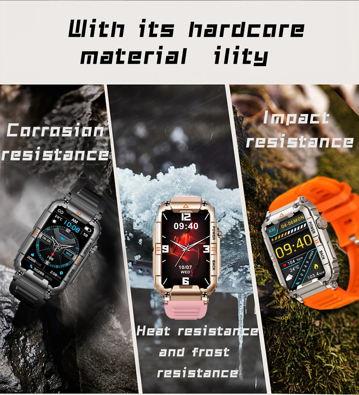 Military Smart Watch Bluetooth Call Health Fitness Tracker
