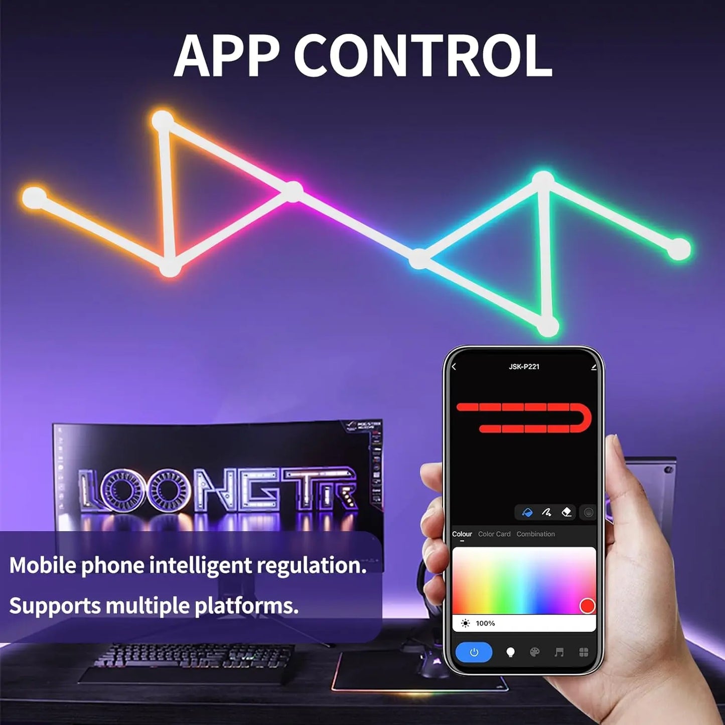 Mexllex RGB Smart LED Wall Light Bars with Music Sync and App Control