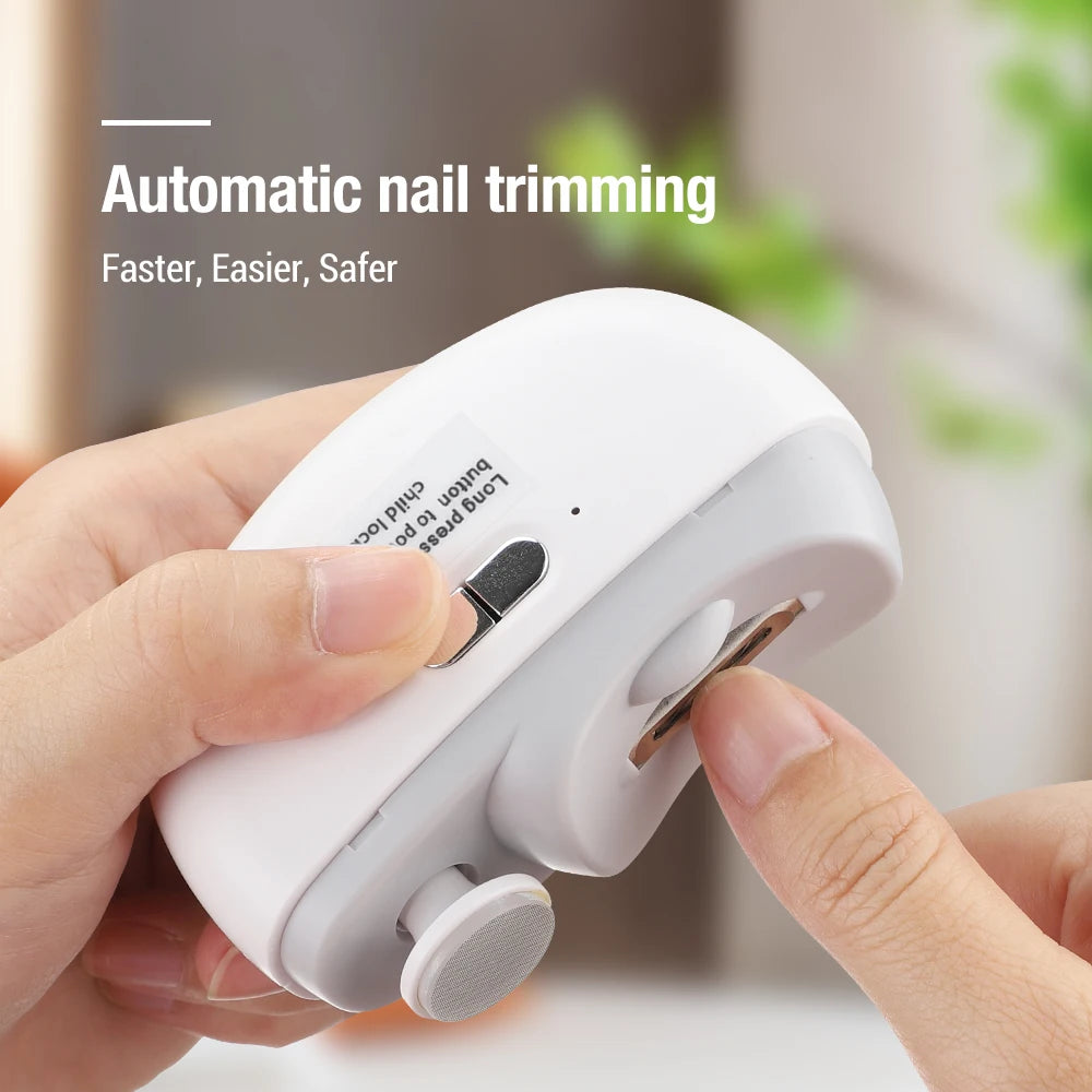 Electric Nail Clipper and Polisher with Anti Splash Design