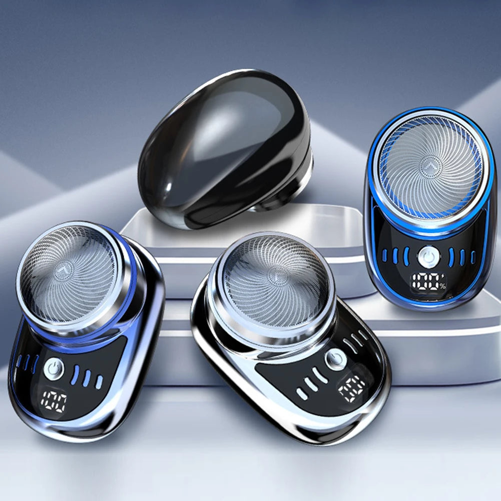Mini Electric Travel Shaver for Men – USB Rechargeable Beard & Face Trimmer with Digital Display