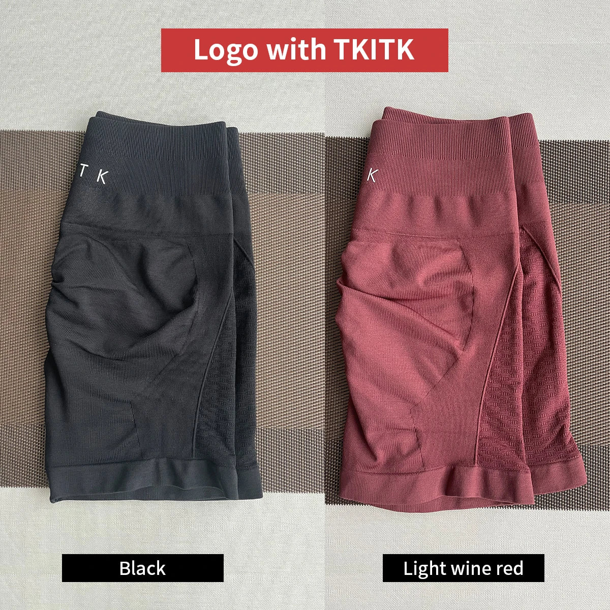 Womens Seamless Biker Shorts Two Piece Workout Set