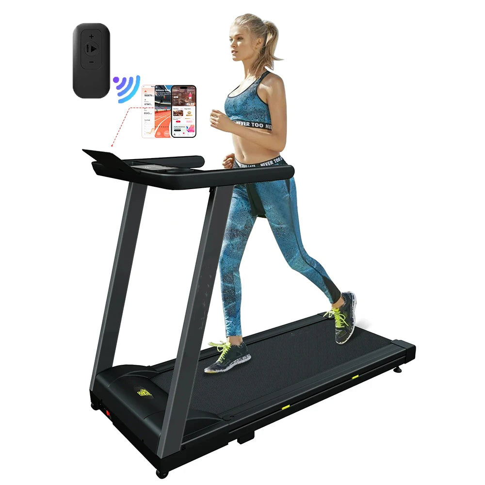 3.0HP Foldable Electric Treadmill with Remote Control and App Monitoring for Home Use 300 lbs Capacity