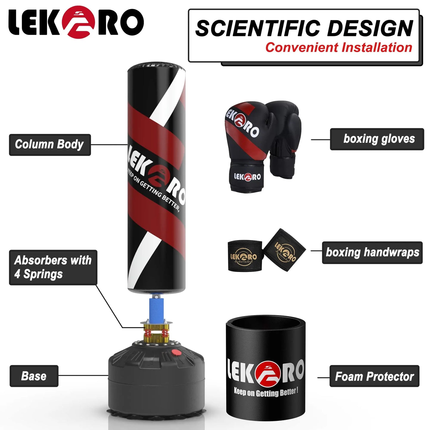 Freestanding Punching Bag for Muay Thai, Kickboxing, and Boxing Training