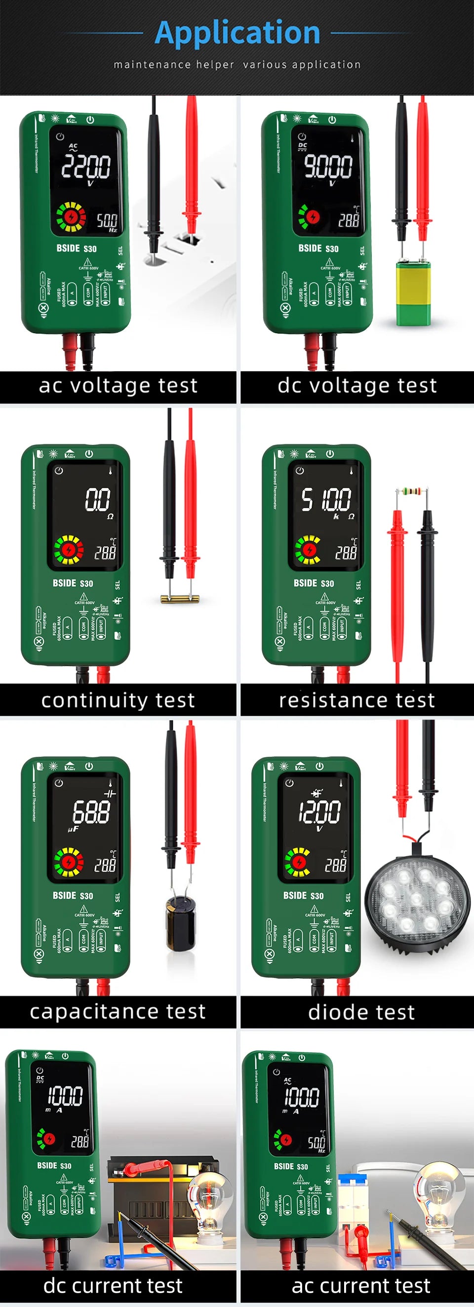 Smart Digital Multimeter Rechargeable Voltage Current Tester