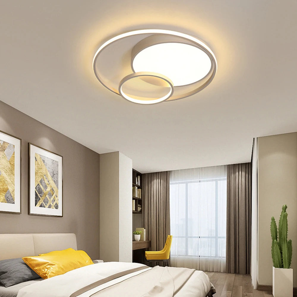 Modern 48cm LED Ceiling Light with Acrylic Lampshade & 3-Color Dimming