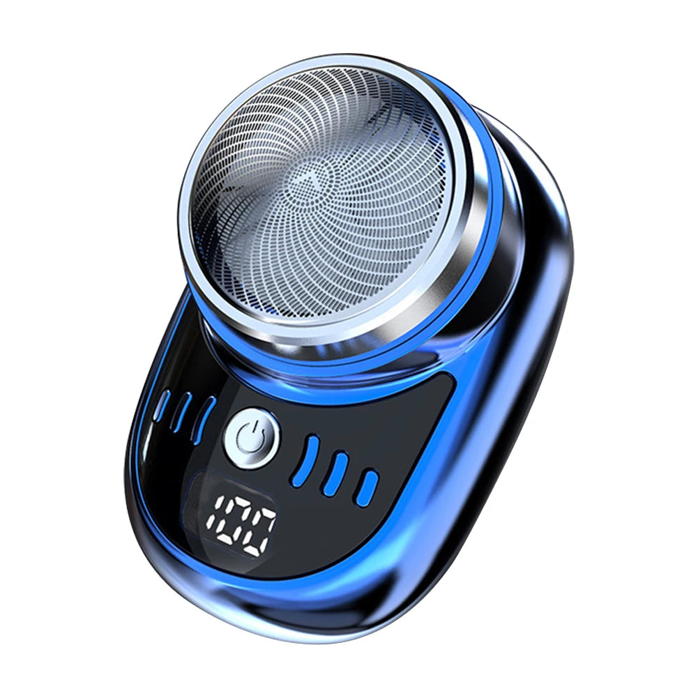 Mini Electric Travel Shaver for Men – USB Rechargeable Beard & Face Trimmer with Digital Display