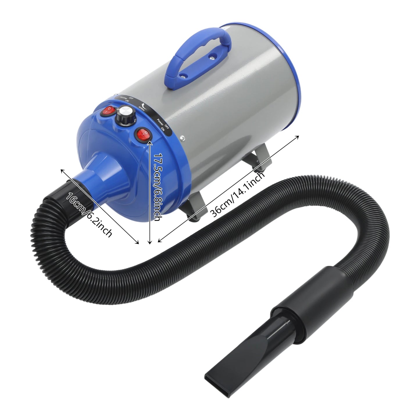 Pet Grooming Dryer with Adjustable Heat and Low Noise