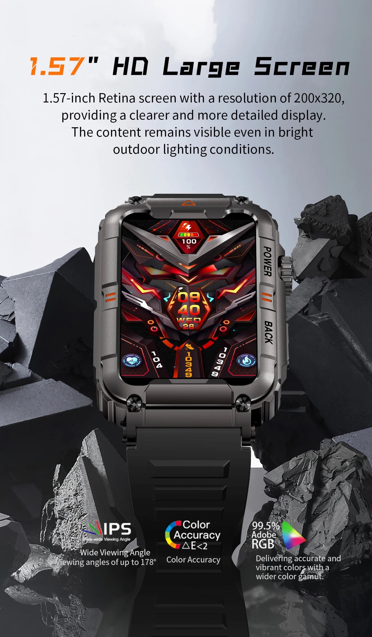 Military Smart Watch Bluetooth Call Health Fitness Tracker