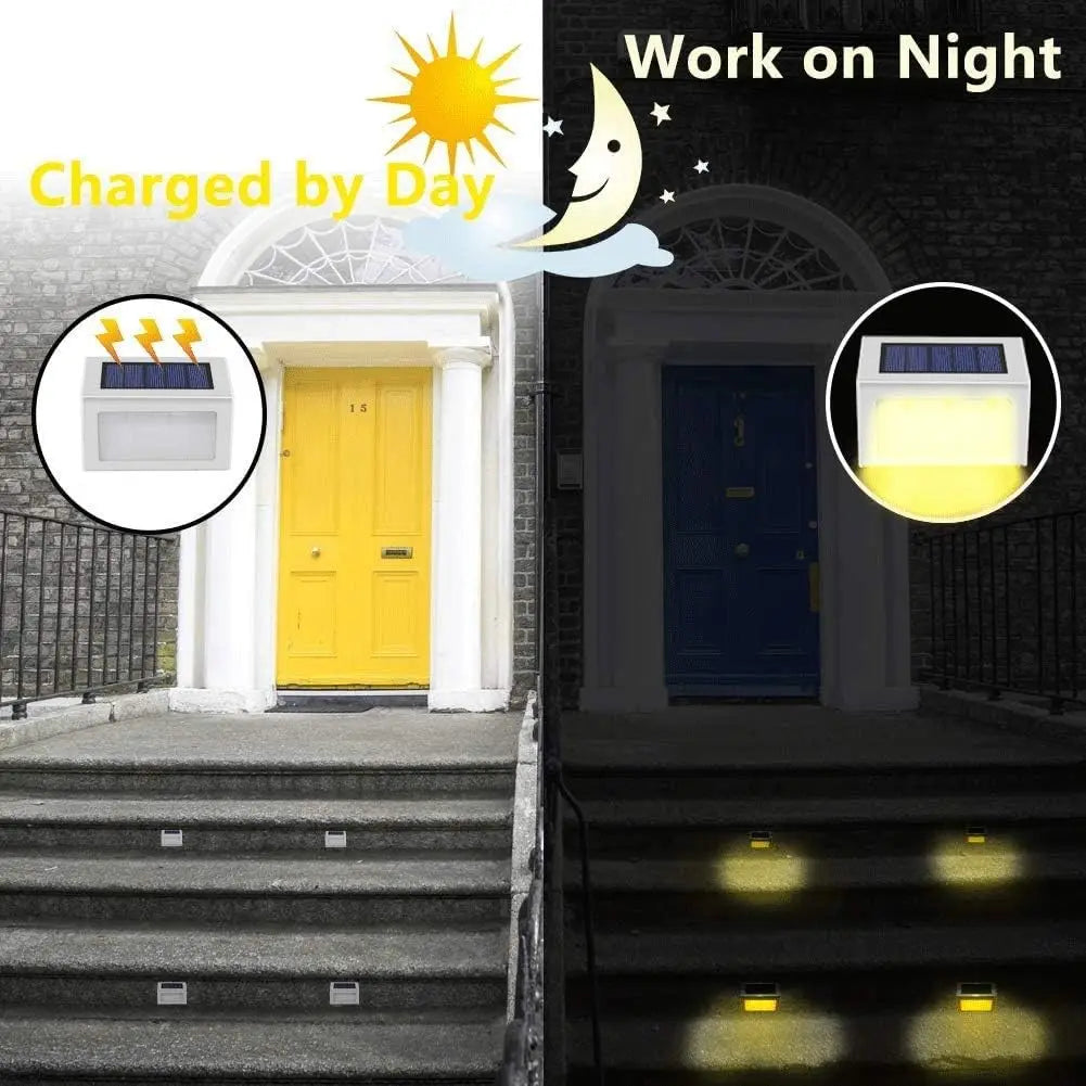 Solar Step Lights Waterproof LED 6 Pack for Deck & Fence
