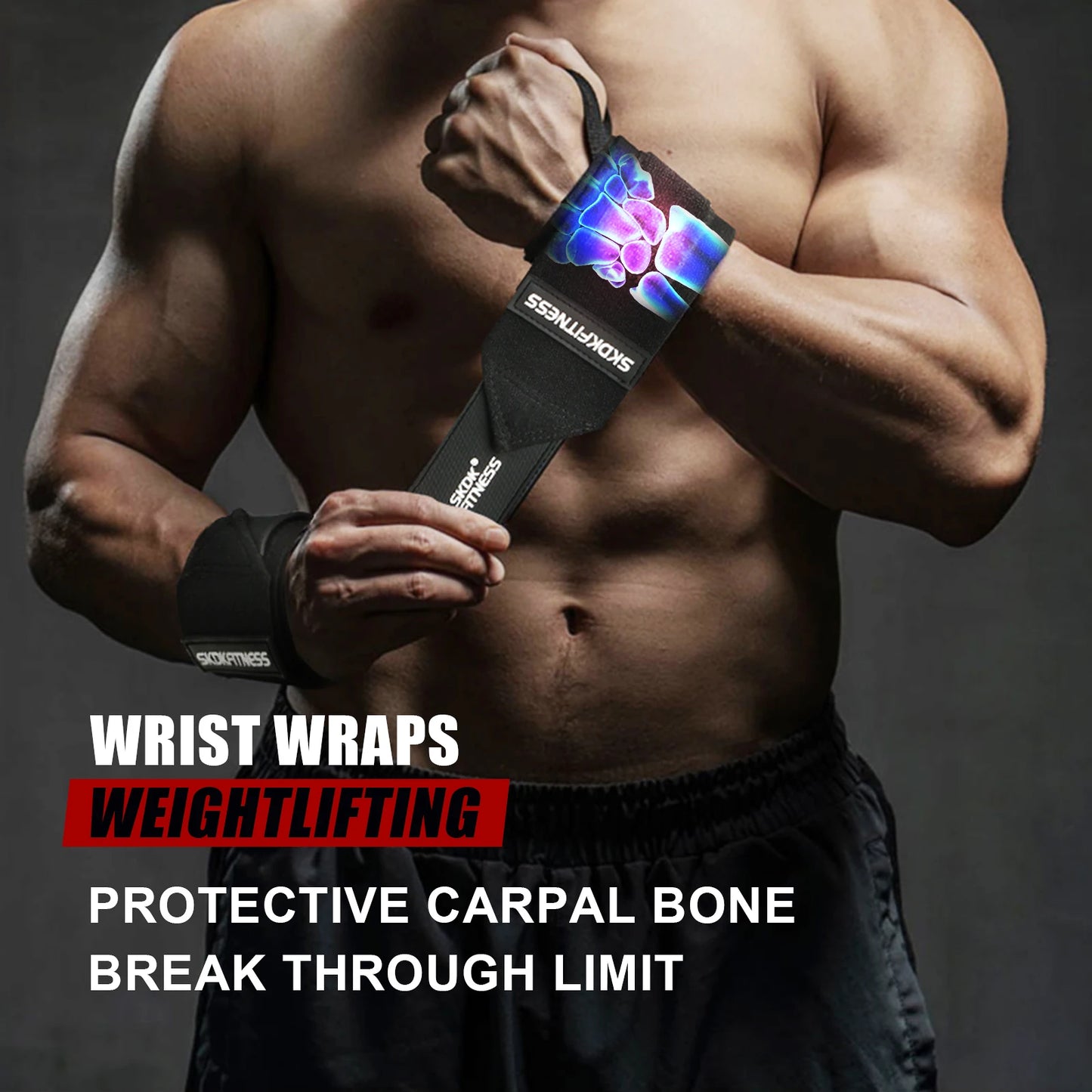 Weightlifting Hook Grip Support Wristbands