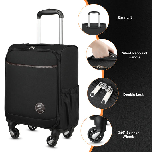 Underseat Carry On Luggage with Wheels and Front Lid