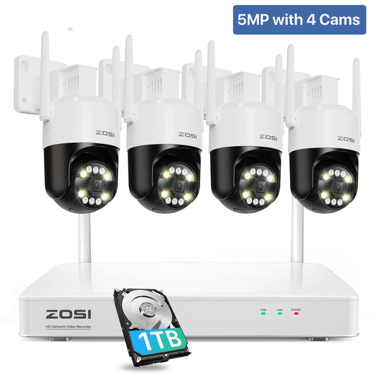 4K WiFi 6 Security Camera System with 8CH NVR and Pan Tilt Cameras