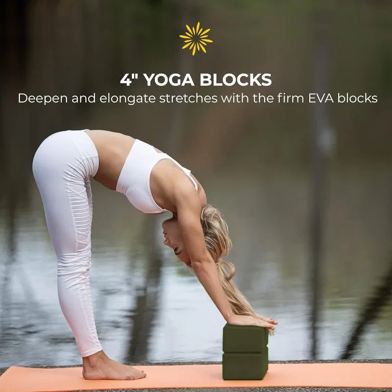 Restorative Yoga Kit with Bolster Blocks Strap and Blanket