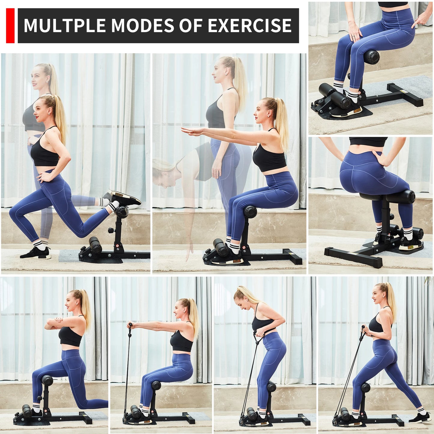 Multifunctional Sissy Squat Machine for Core and Leg Workouts