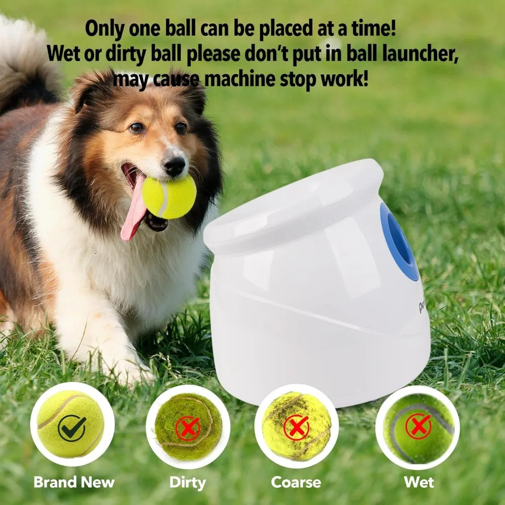 Automatic Dog Ball Launcher Adjustable Distance 10-40ft Interactive Toy