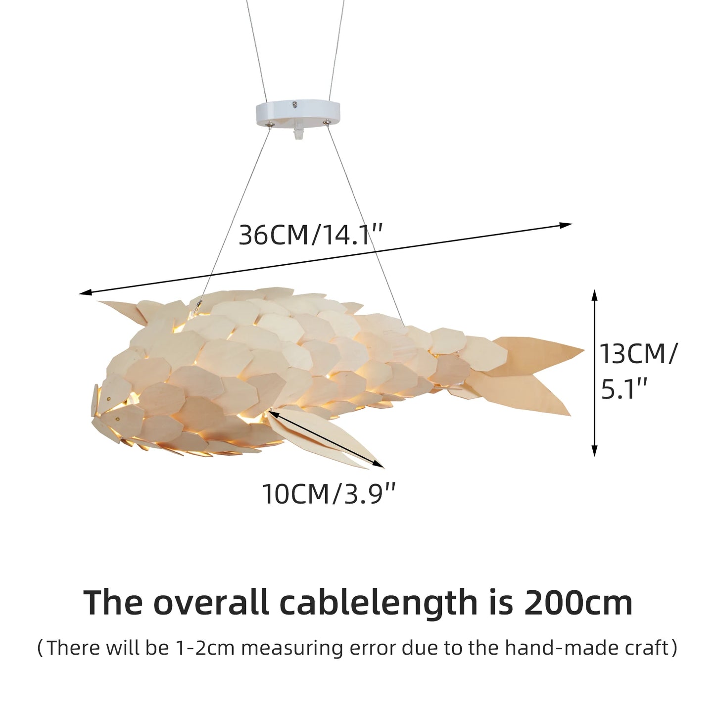 Modern LED Fish Shaped Pendant Light