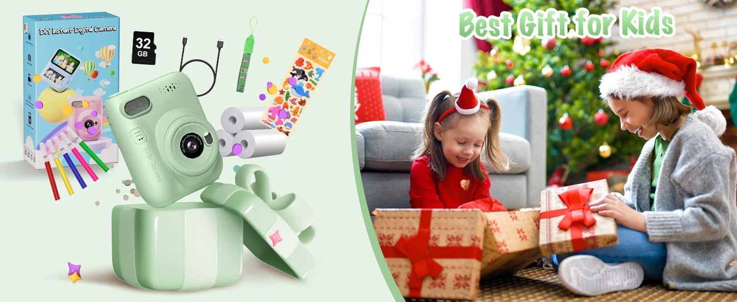 Kids Instant Print Digital Camera 1080P