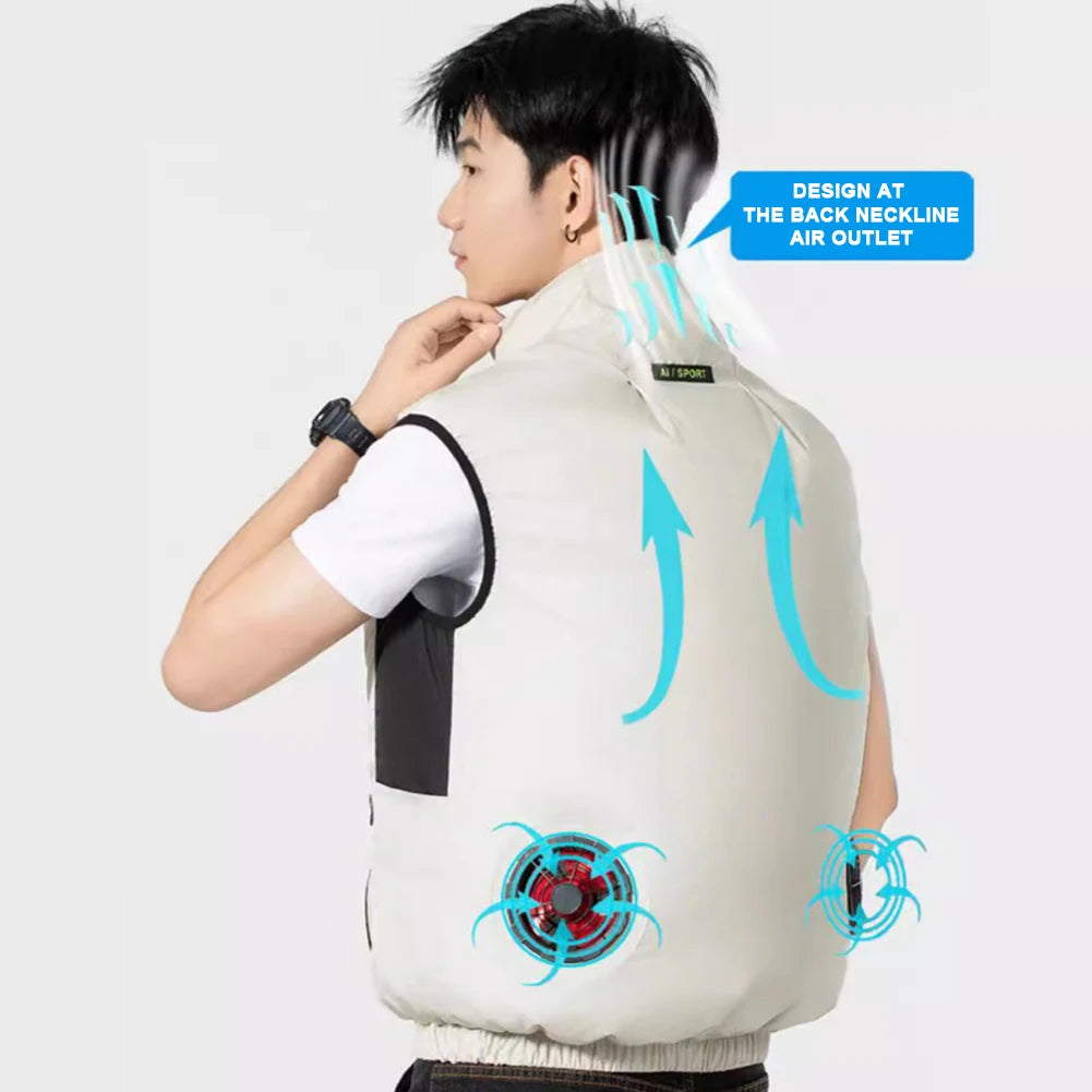 Wearable Cooling Fan Vest with 3 Speed Settings