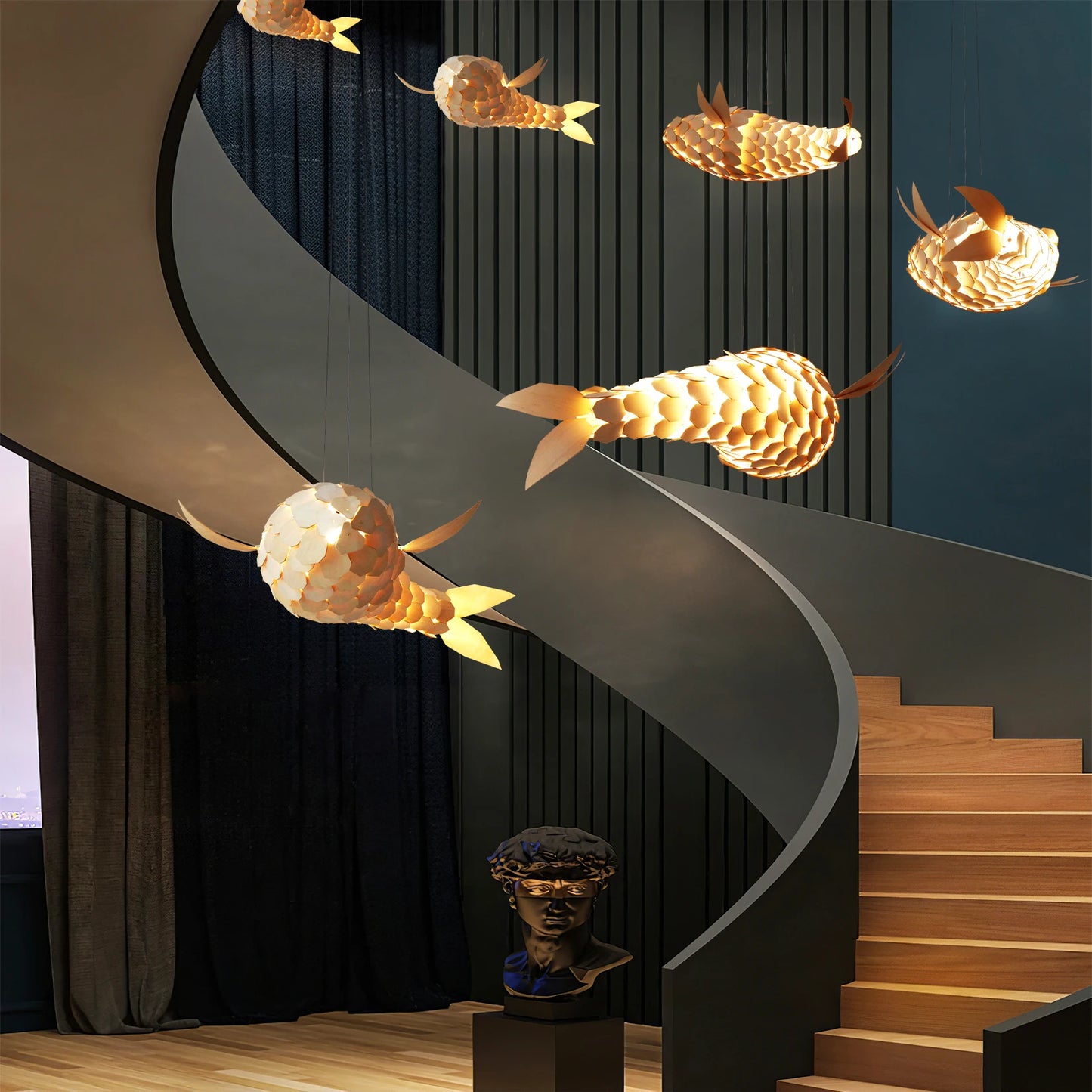 Modern LED Fish Shaped Pendant Light